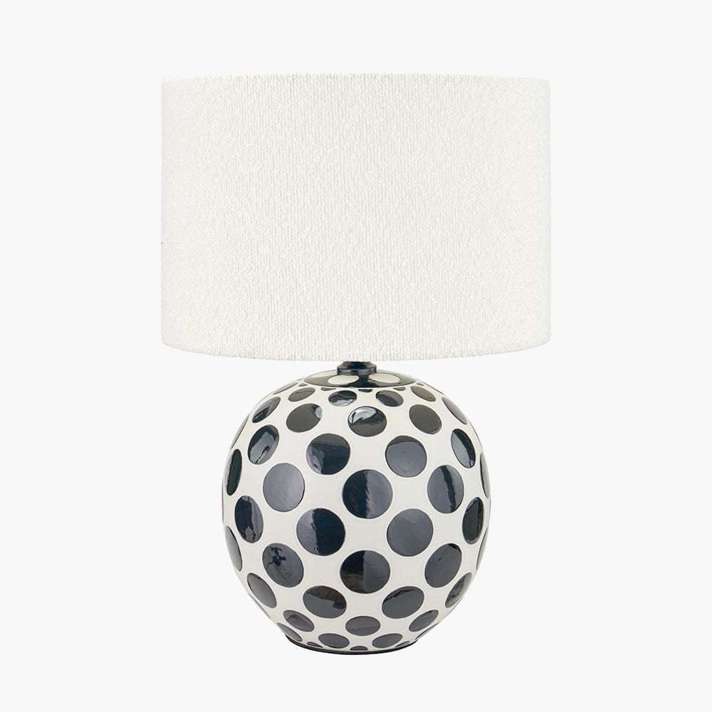 Larisa Black Polka Dot Ceramic Table Lamp Base.
