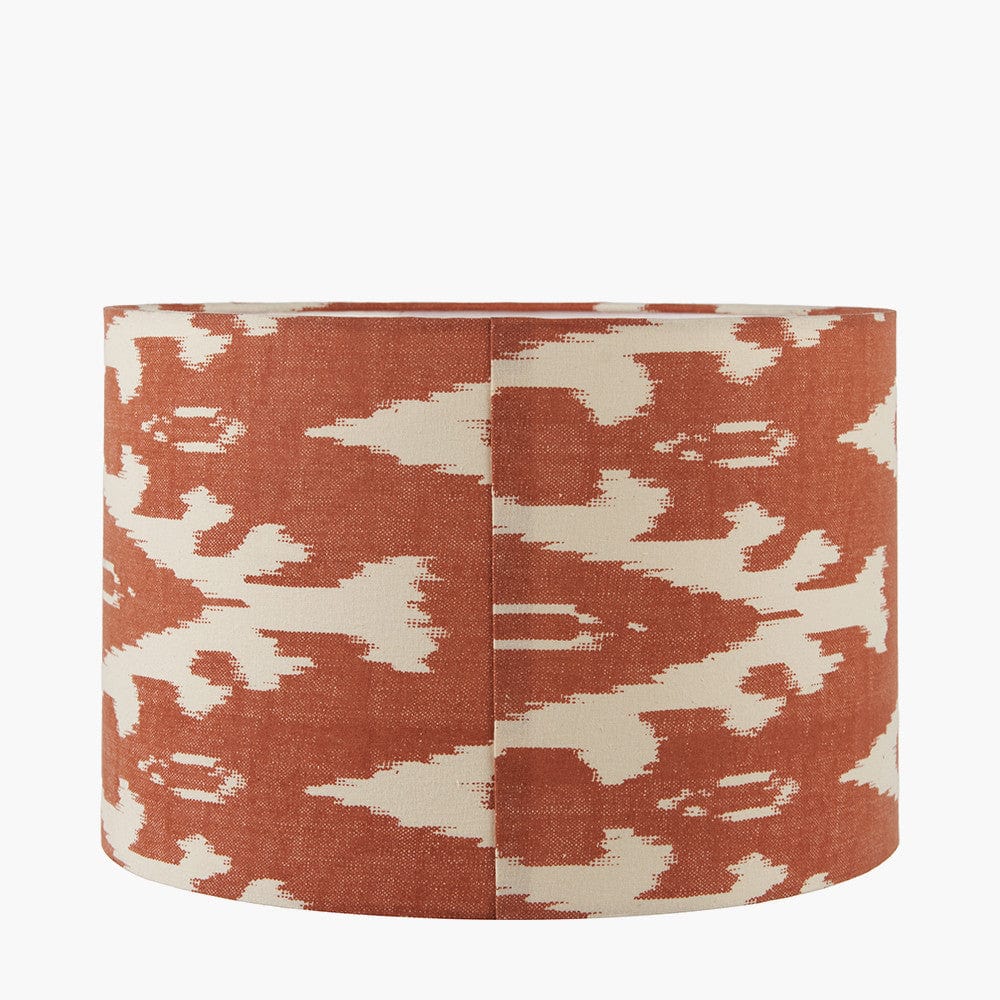 Lars 30cm Cinnamon Ikat Patterned Cylinder Lampshade.