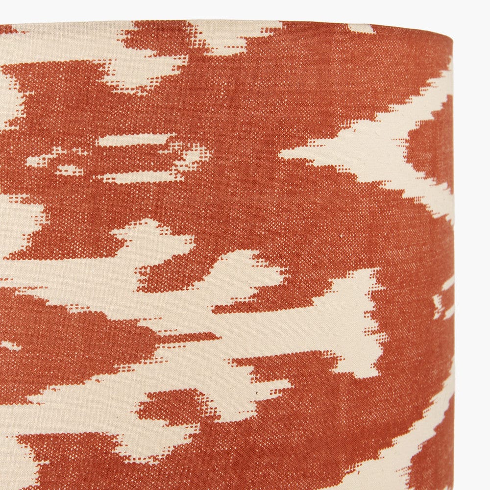 Lars 35cm Cinnamon Ikat Patterned Cylinder Lampshade.
