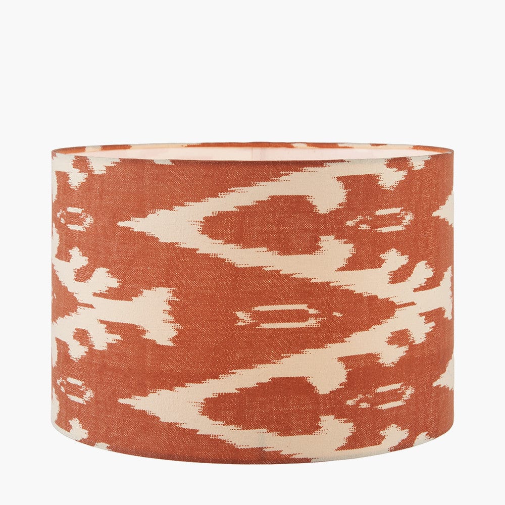 Pacific Lifestyle Lighting Lars 40cm Cinnamon Ikat Patterned Cylinder Lampshade House of Isabella UK
