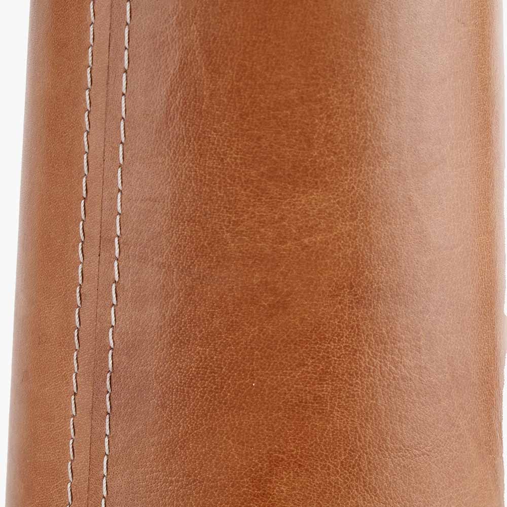 Laurence Tan Leather and Brass Table Lamp.