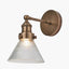 Pacific Lifestyle Lighting Lenox Conical Ribbed Glass with Antique Brass Fitting Wall Light House of Isabella UK