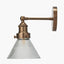 Pacific Lifestyle Lighting Lenox Conical Ribbed Glass with Antique Brass Fitting Wall Light House of Isabella UK