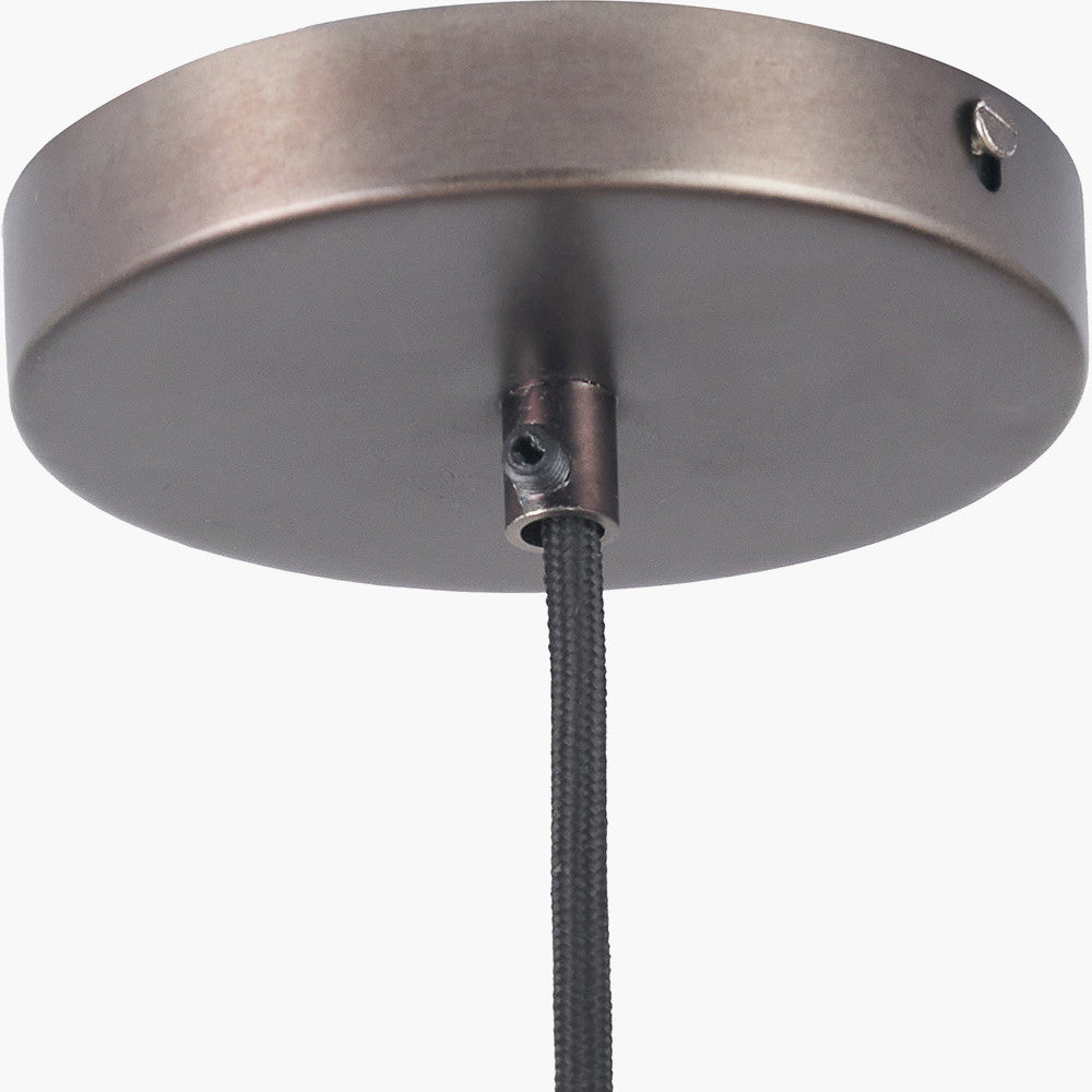 Pacific Lifestyle Lighting Lenox Conical Ribbed Glass with Antique Bronze Fitting Elec Pendant House of Isabella UK