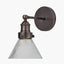 Pacific Lifestyle Lighting Lenox Conical Ribbed Glass with Antique Bronze Fitting Wall Light House of Isabella UK