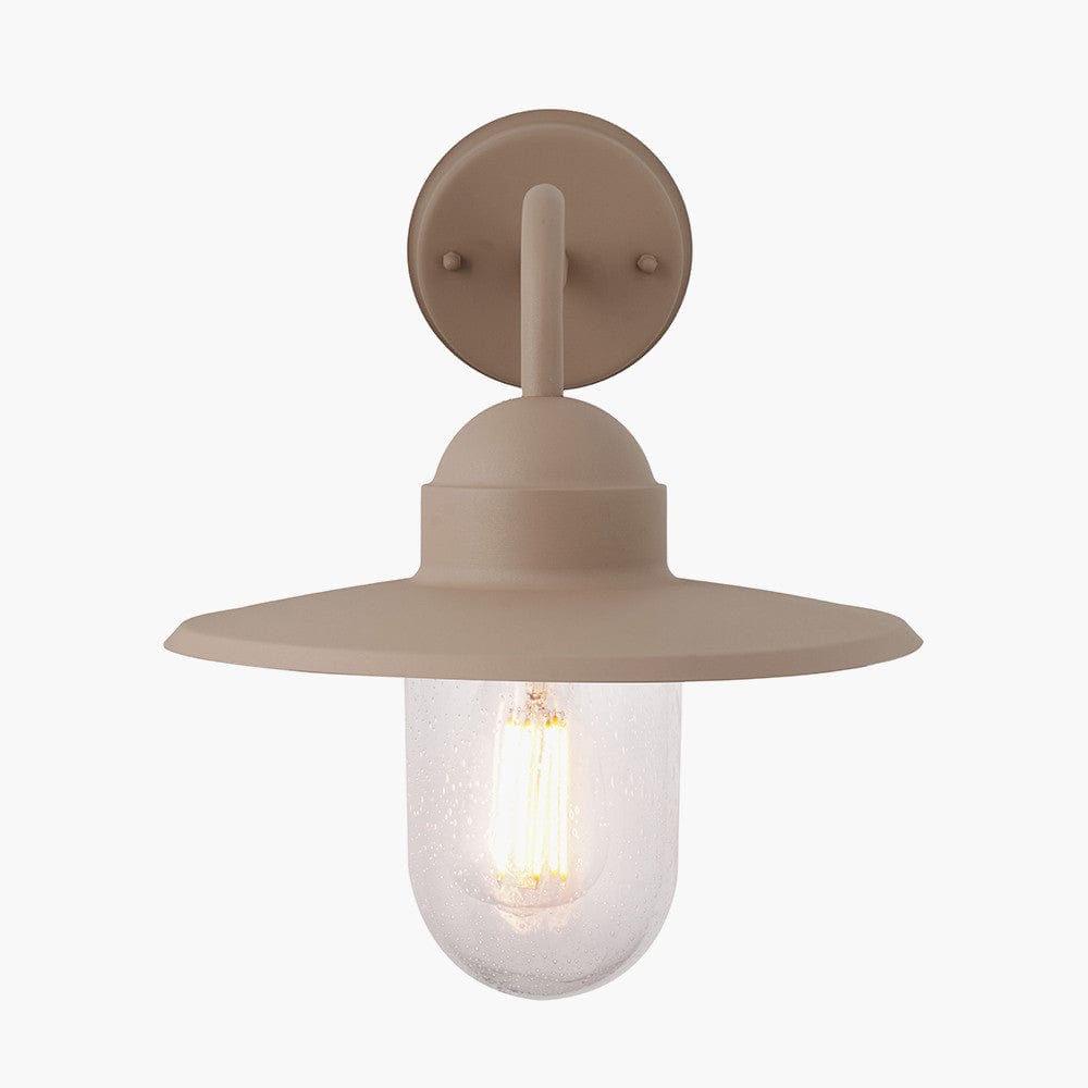 Lilium Taupe Metal and Glass Fisherman Wall Light.