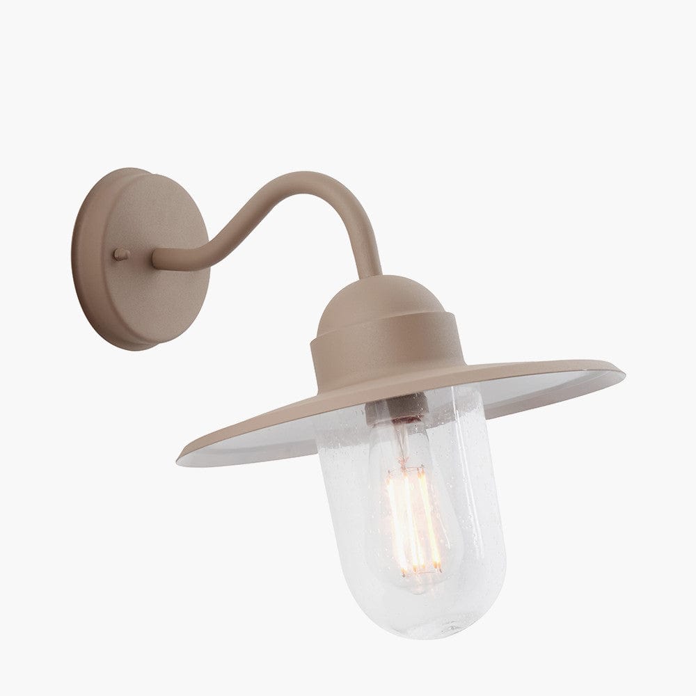 Lilium Taupe Metal and Glass Fisherman Wall Light.