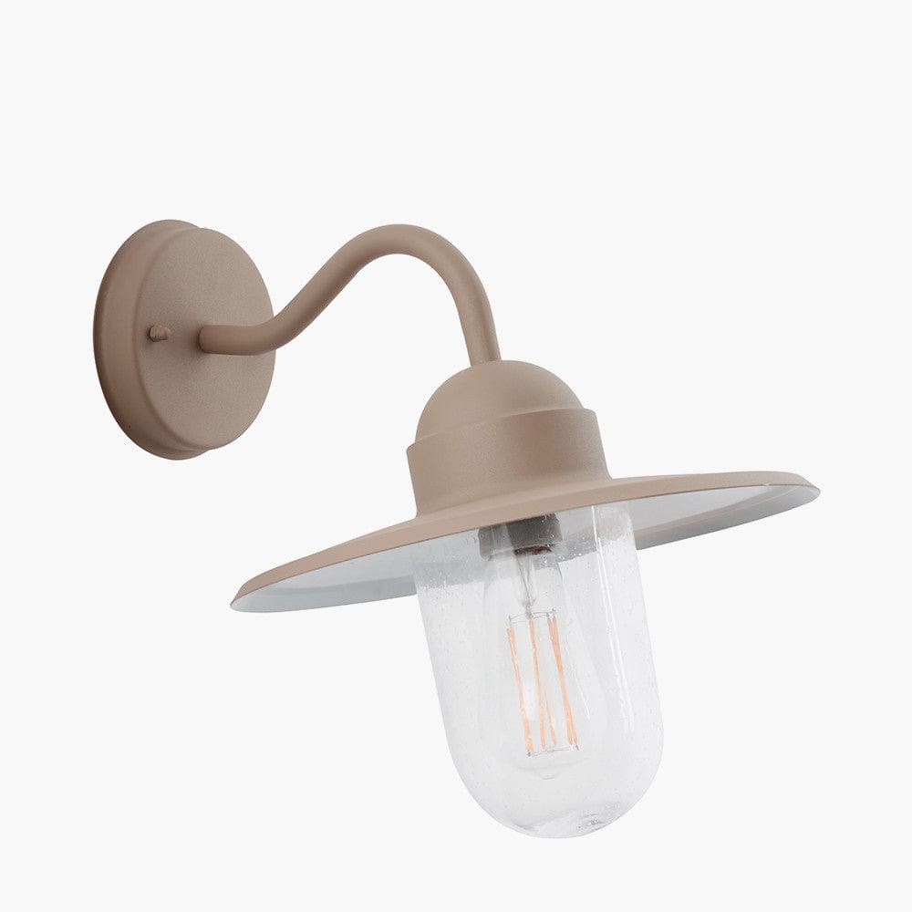 Lilium Taupe Metal and Glass Fisherman Wall Light.