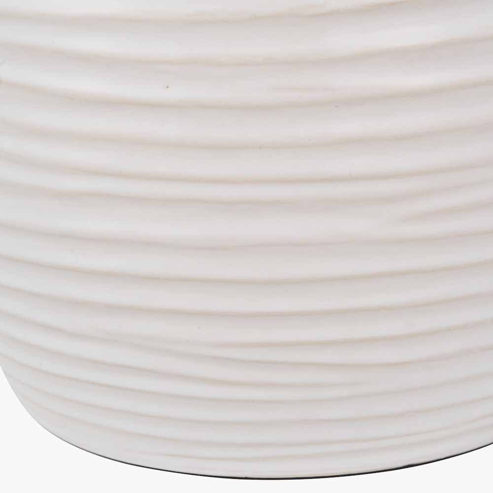 Pacific Lifestyle Lighting Linnea White Grooved Ceramic Table Lamp House of Isabella UK
