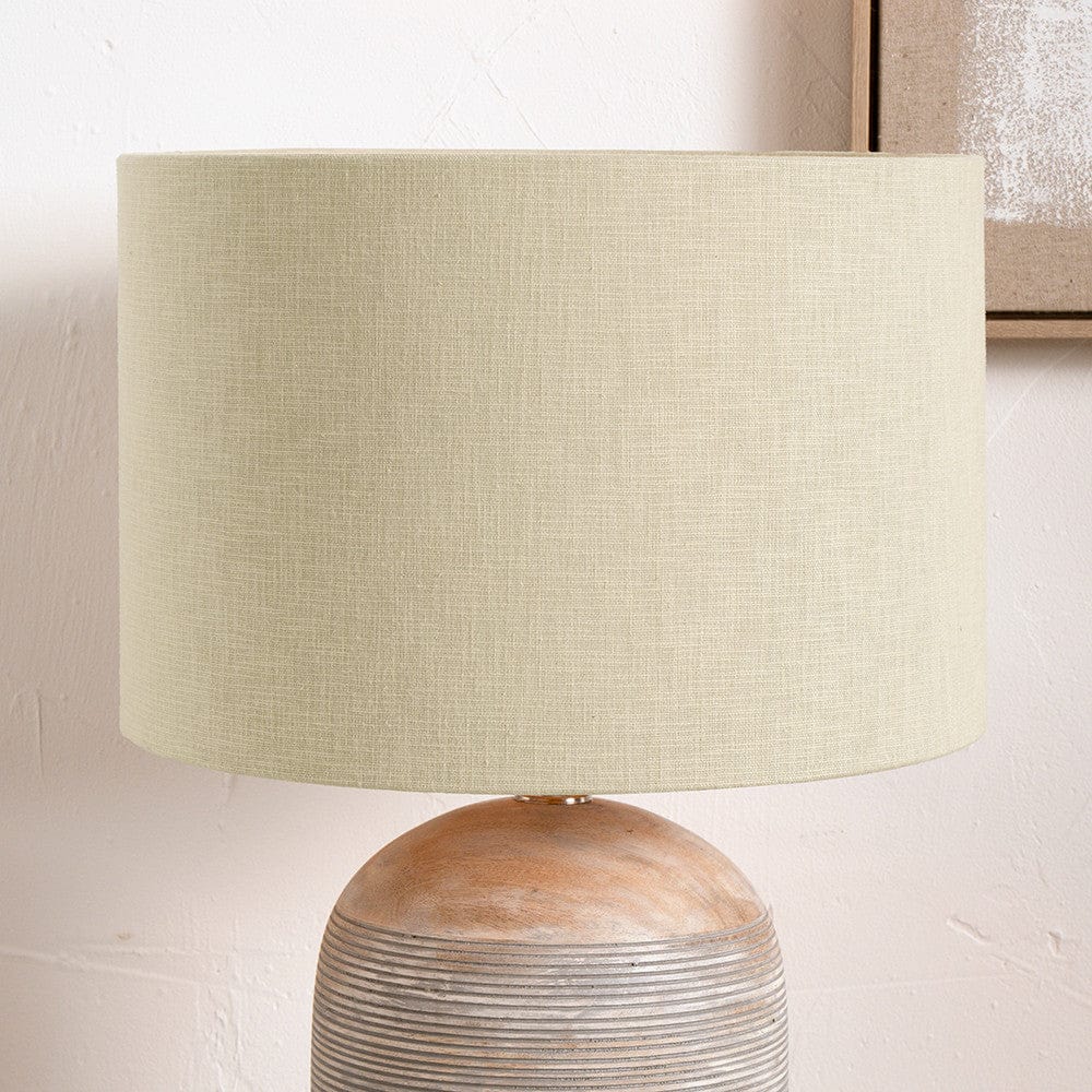 Pacific Lifestyle Lighting Lino 25cm Butterscotch Self Lined Linen Drum Shade House of Isabella UK