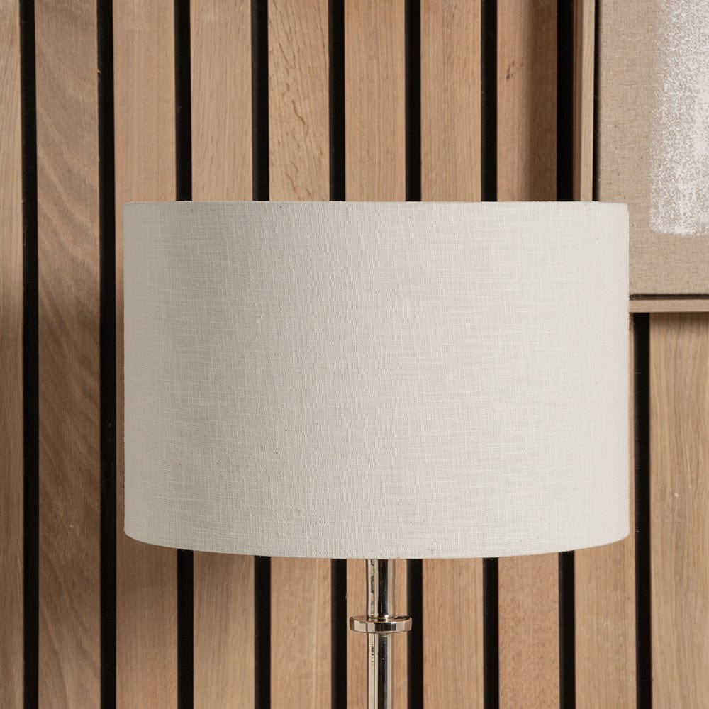 Pacific Lifestyle Lighting Lino 25cm Cream Self Lined Linen Drum Shade House of Isabella UK