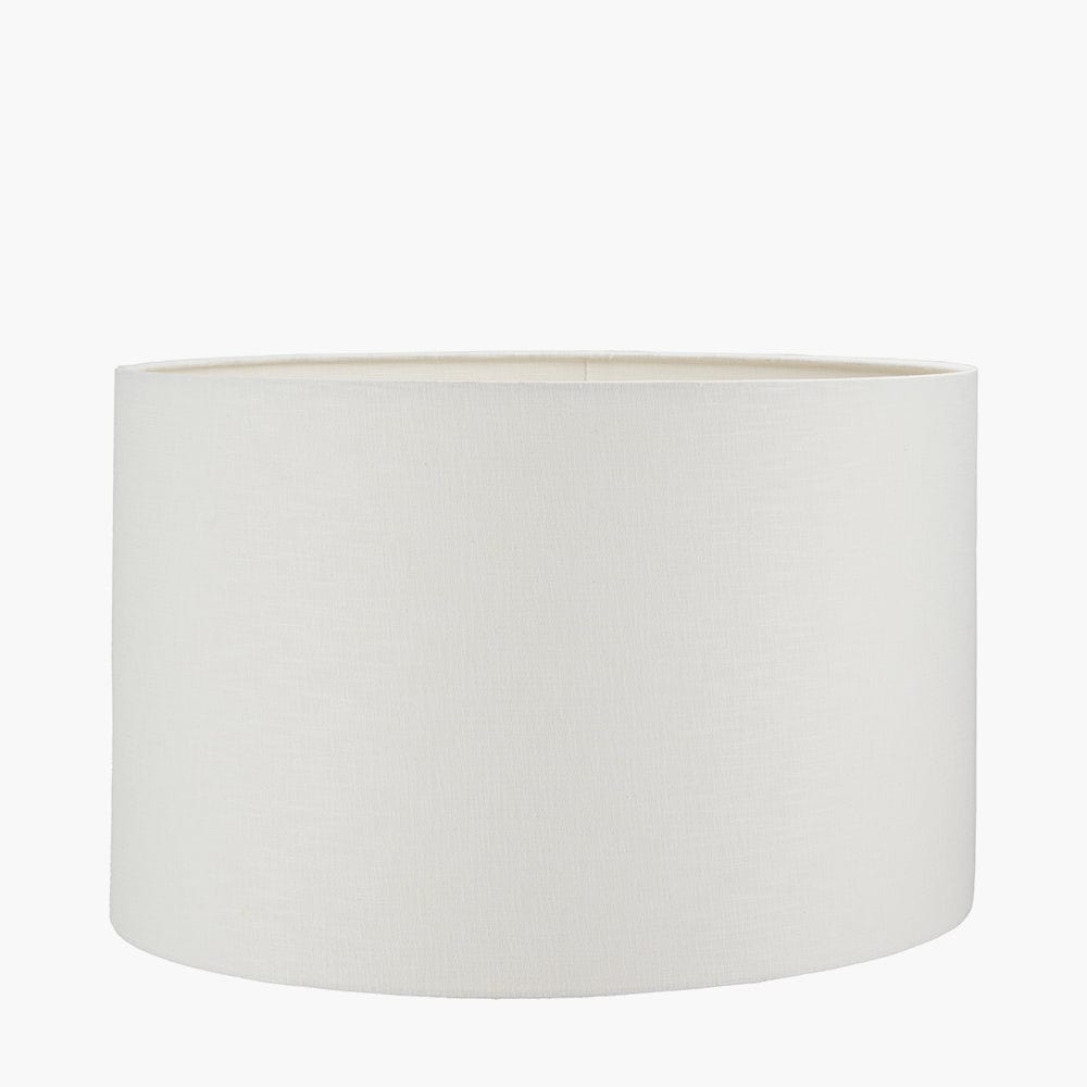 Pacific Lifestyle Lighting Lino 25cm White Self Lined Linen Drum Shade House of Isabella UK