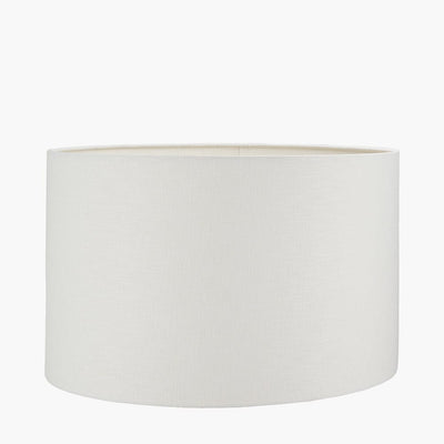 Pacific Lifestyle Lighting Lino 25cm White Self Lined Linen Drum Shade House of Isabella UK