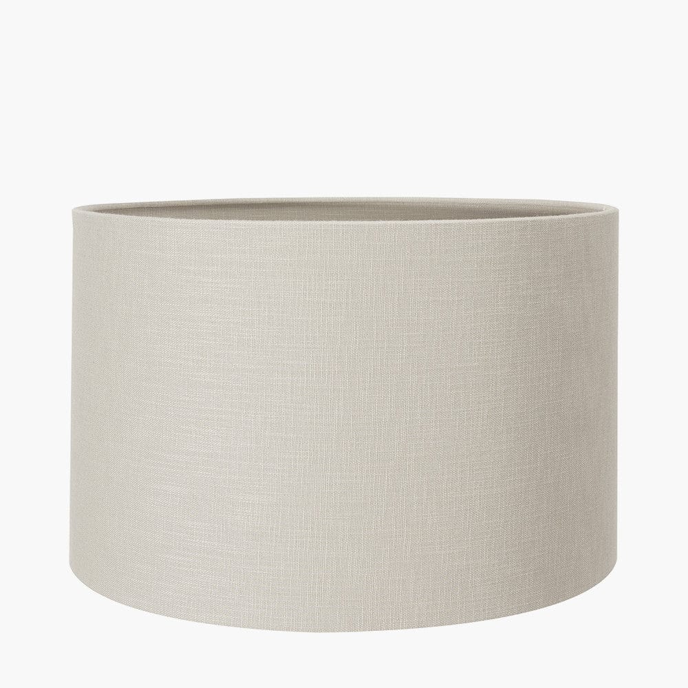 Pacific Lifestyle Lighting Lino 30cm Grey Self Lined Linen Drum Shade House of Isabella UK