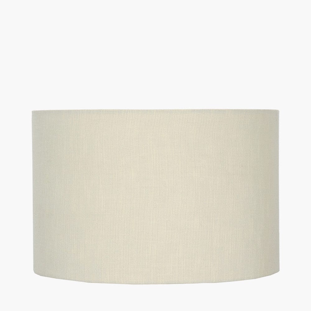 Pacific Lifestyle Lighting Lino 35cm Cream Self Lined Linen Drum Shade House of Isabella UK