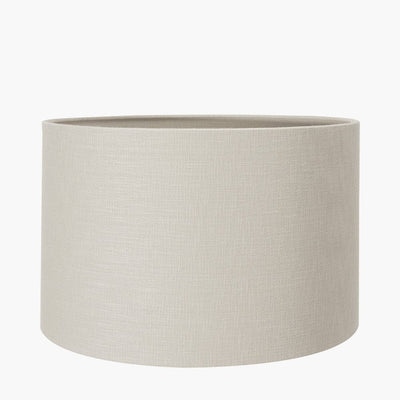 Pacific Lifestyle Lighting Lino 35cm Grey Self Lined Linen Drum Shade House of Isabella UK