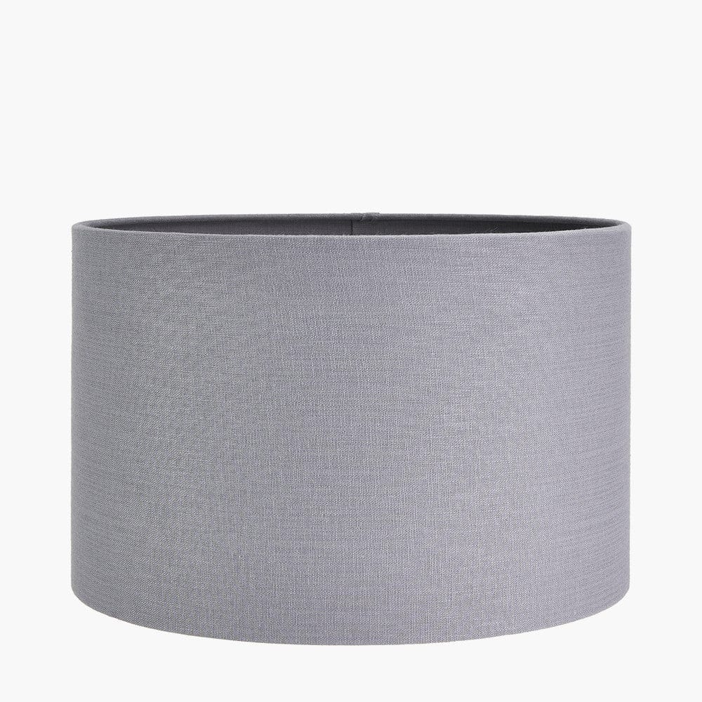 Lino 35cm Steel Grey Self Lined Linen Drum Shade.