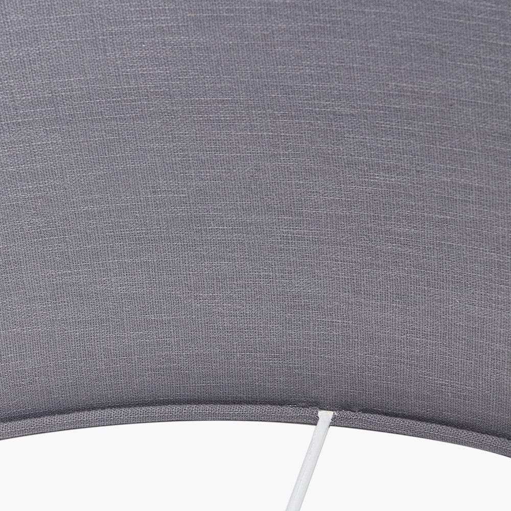 Pacific Lifestyle Lighting Lino 35cm Steel Grey Self Lined Linen Drum Shade House of Isabella UK