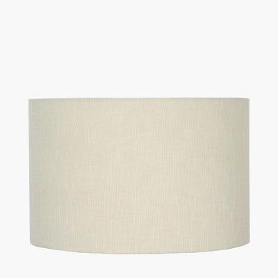 Pacific Lifestyle Lighting Lino 40cm Cream Self Lined Linen Drum Shade House of Isabella UK