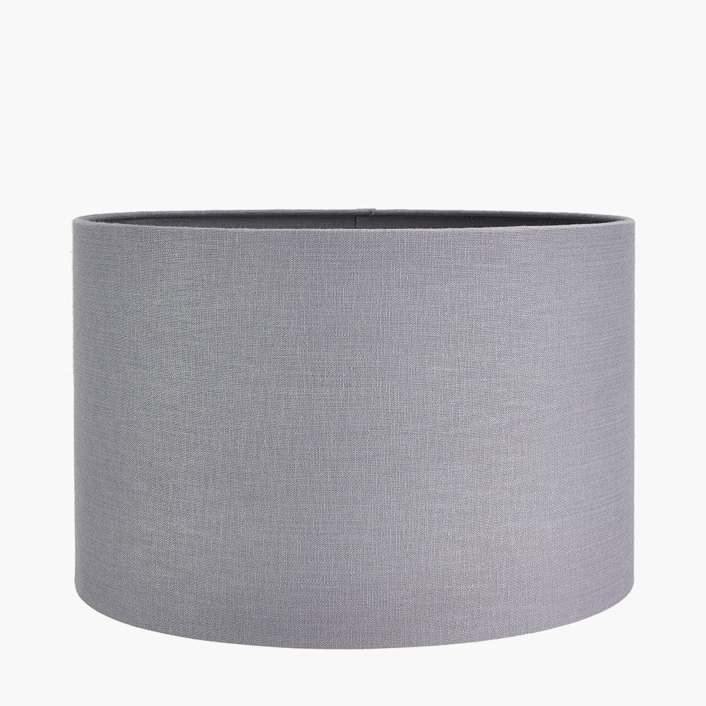 Lino 40cm Steel Grey Self Lined Linen Drum Shade.