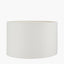 Lino 40cm White Self Lined Linen Cylinder Lampshade.