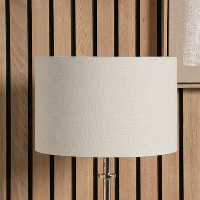 Pacific Lifestyle Lighting Lino 45cm Cream Self Lined Linen Drum Shade House of Isabella UK