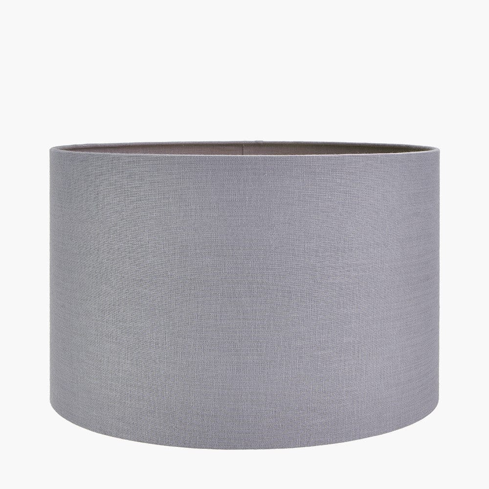 Lino 45cm Steel Grey Self Lined Linen Drum Shade.