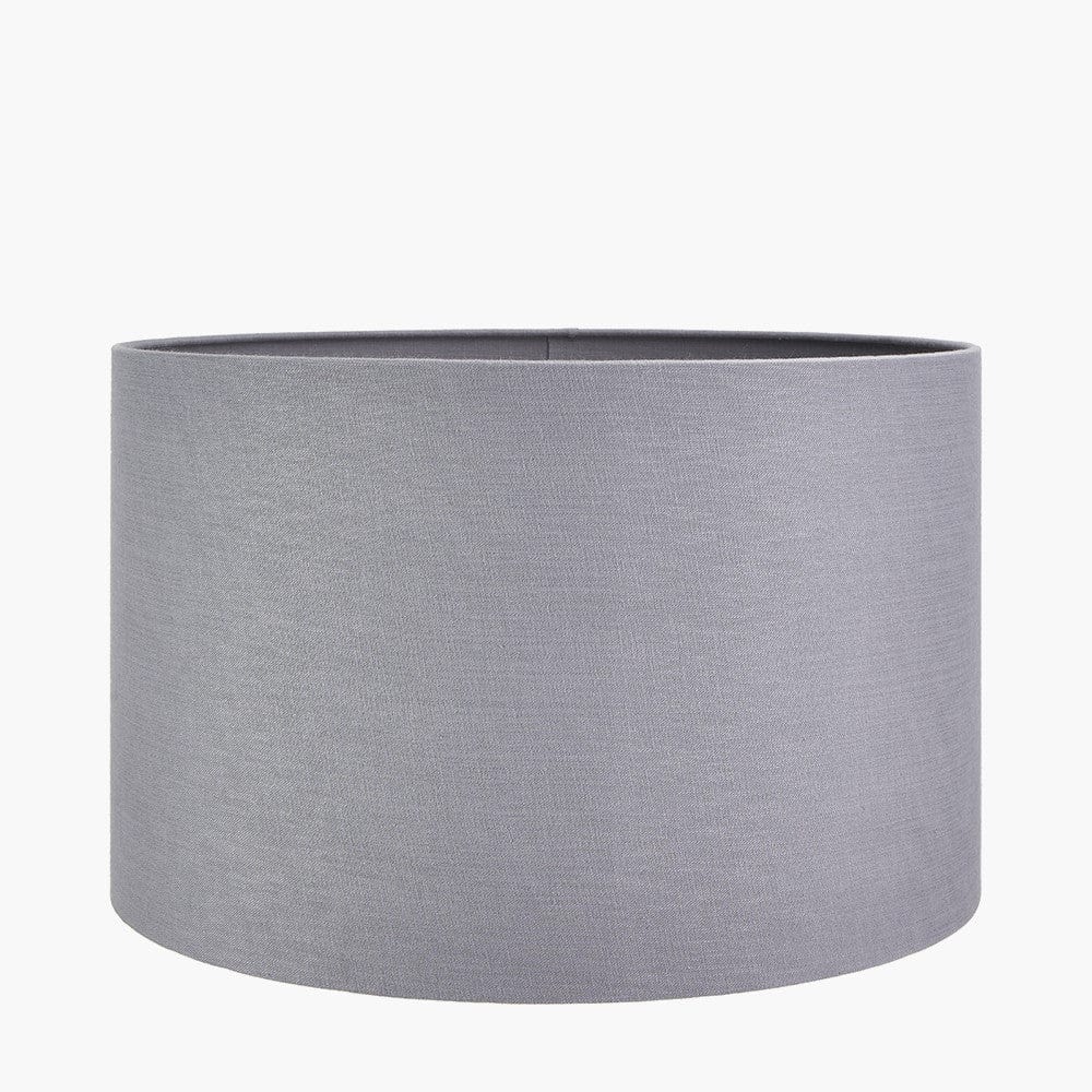 Lino 50cm Steel Grey Self Lined Linen Drum Shade.