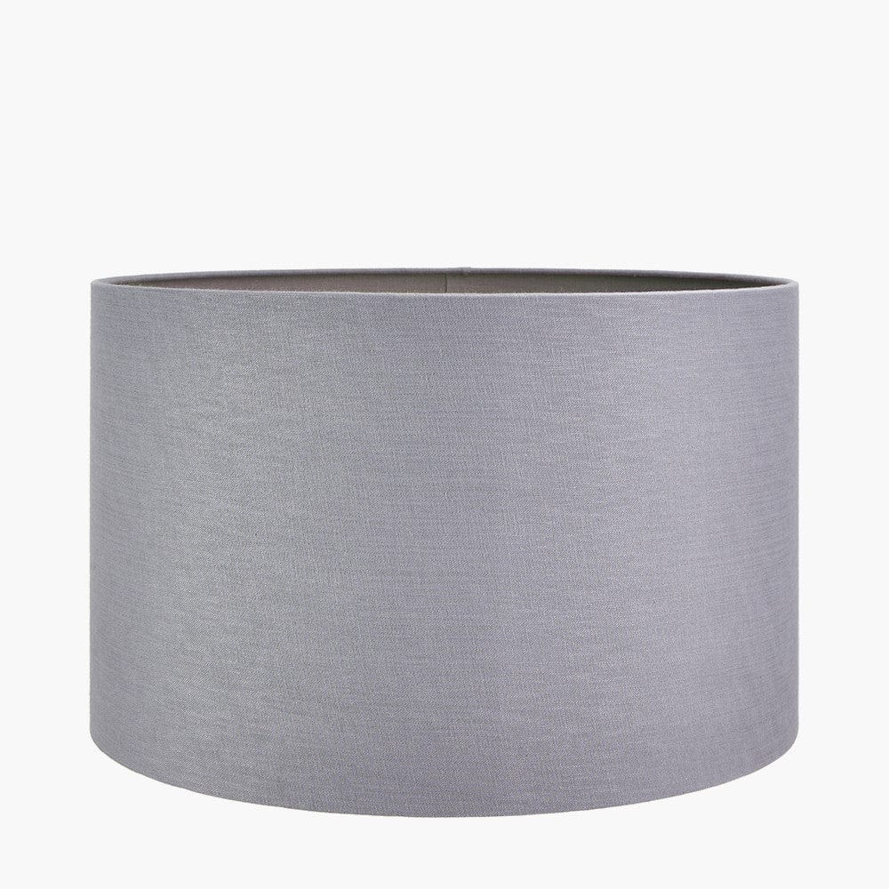 Lino 50cm Steel Grey Self Lined Linen Drum Shade.