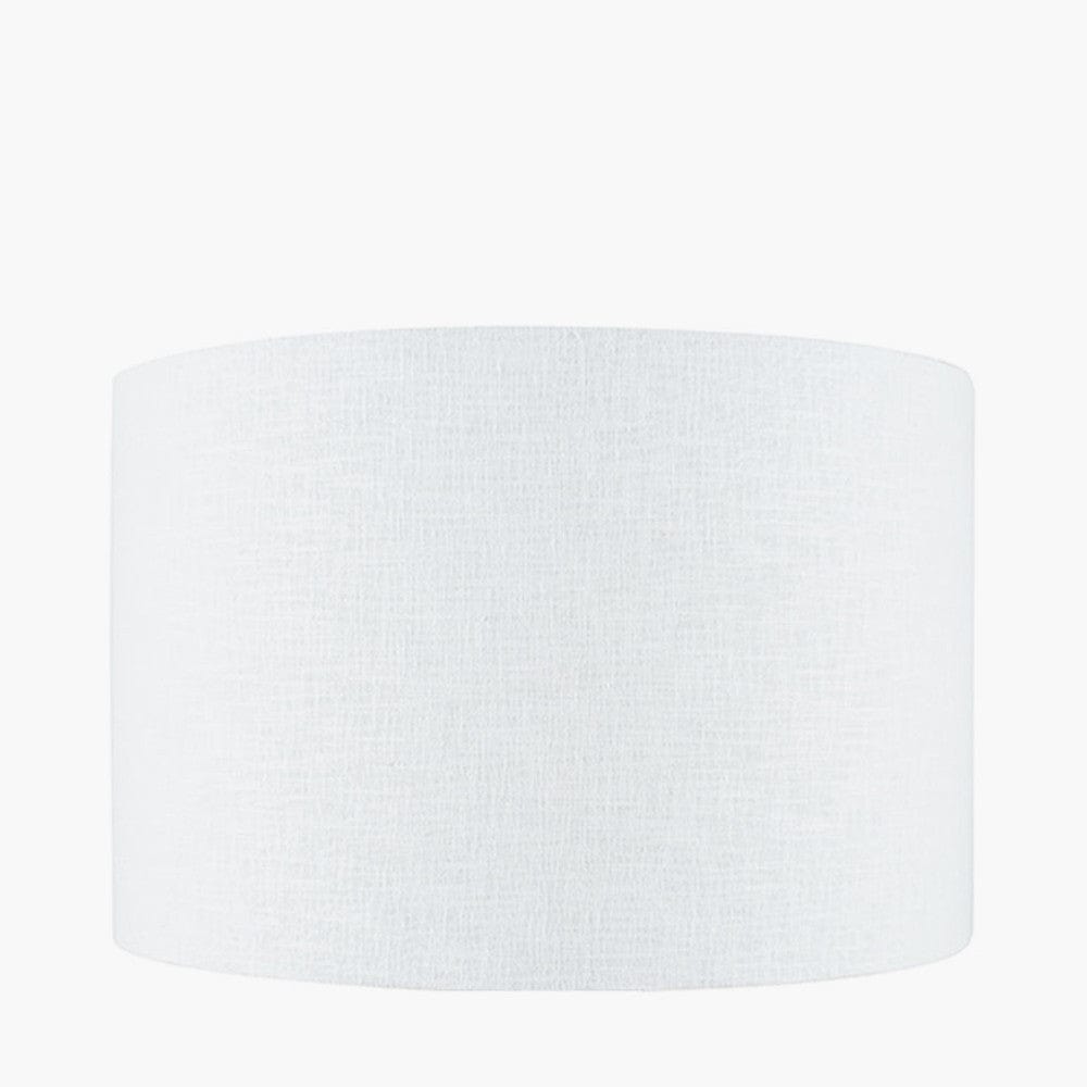 Lino 50cm White Self Lined Linen Drum Shade.