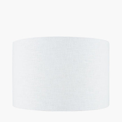 Pacific Lifestyle Lighting Lino 50cm White Self Lined Linen Drum Shade House of Isabella UK