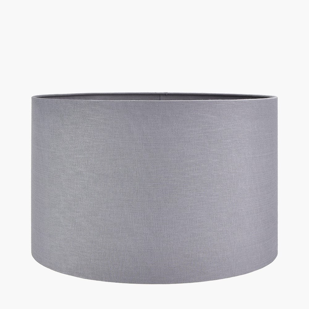 Lino 55cm Steel Grey Self Lined Linen Drum Shade.
