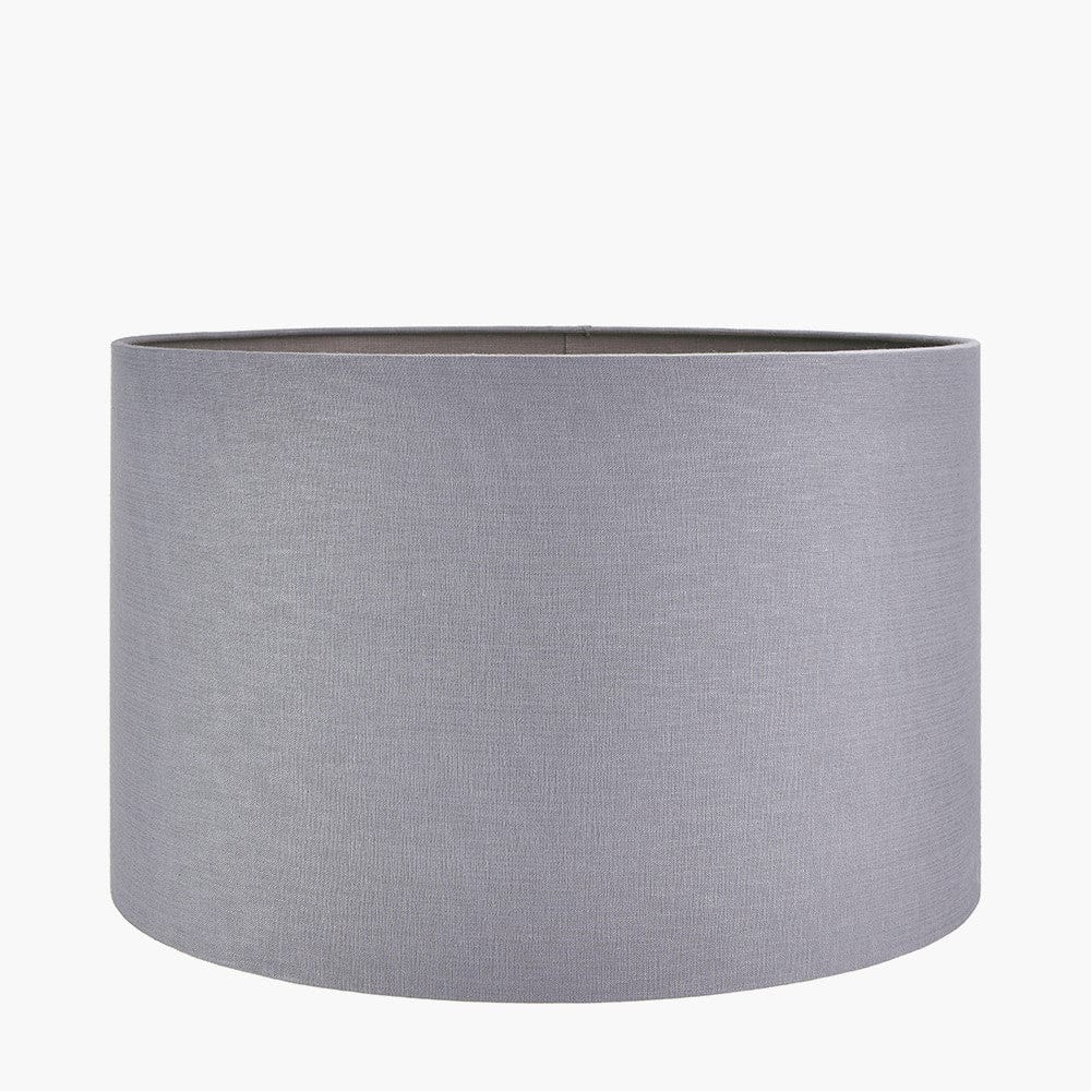 Lino 55cm Steel Grey Self Lined Linen Drum Shade.
