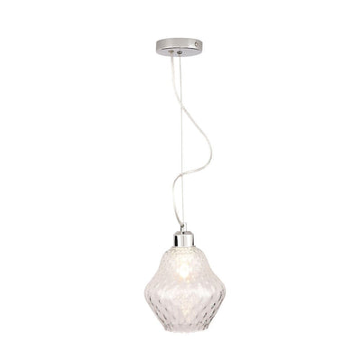 Pacific Lifestyle Lighting Lisbon Clear Optic Diamond Glass Pendant House of Isabella UK