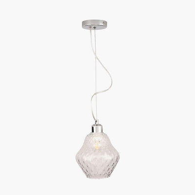 Pacific Lifestyle Lighting Lisbon Clear Optic Diamond Glass Pendant House of Isabella UK