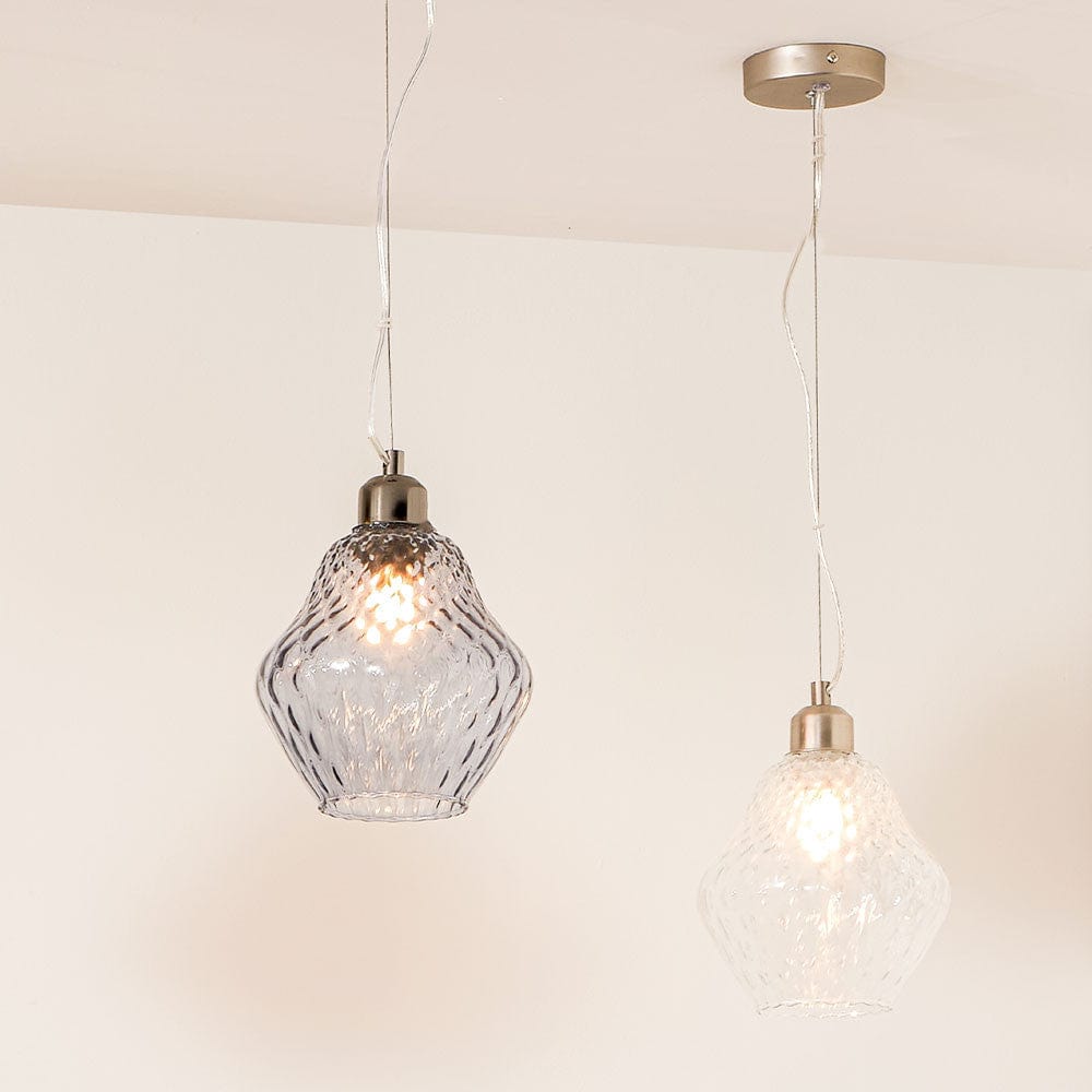 Lisbon Clear Optic Diamond Glass Pendant.