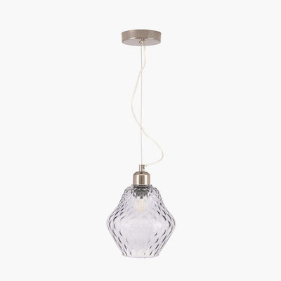 Pacific Lifestyle Lighting Lisbon Grey Optic Diamond Glass Pendant House of Isabella UK