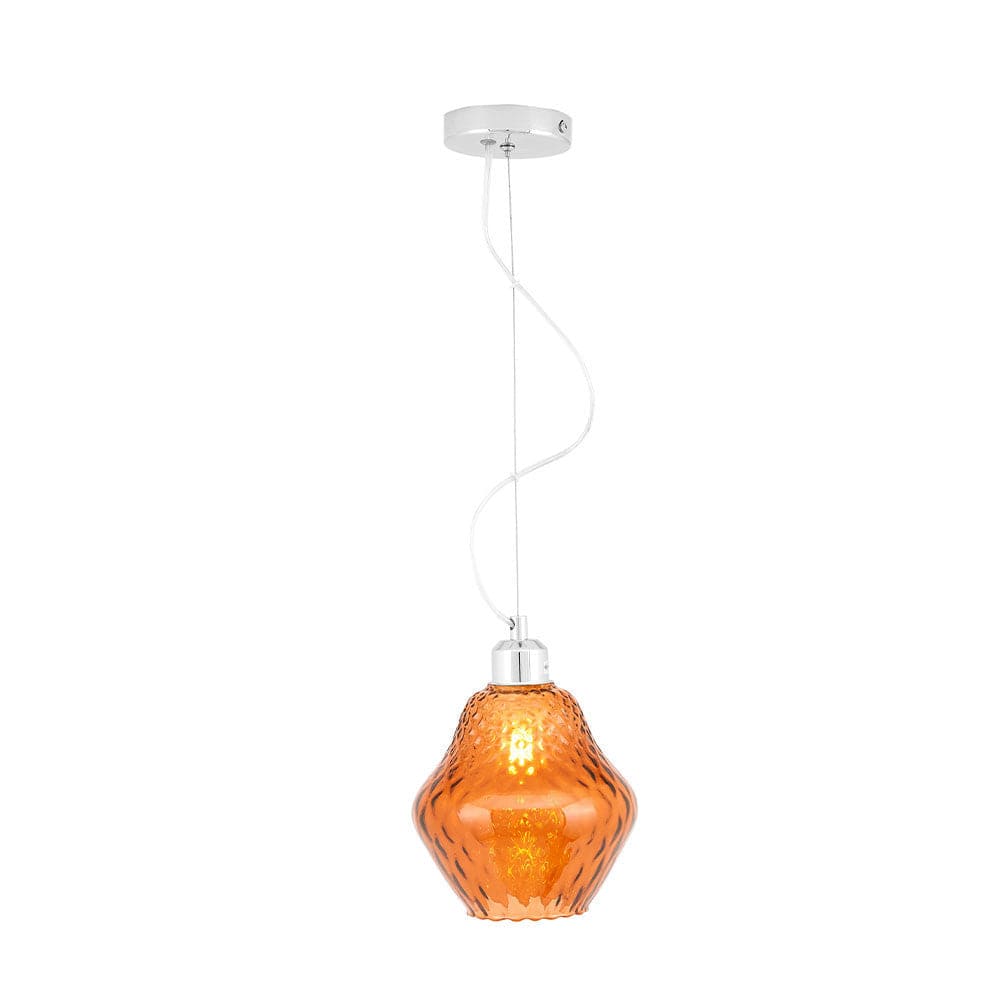 Lisbon Orange Optic Diamond Glass Pendant.