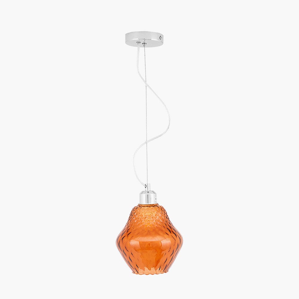 Lisbon Orange Optic Diamond Glass Pendant.