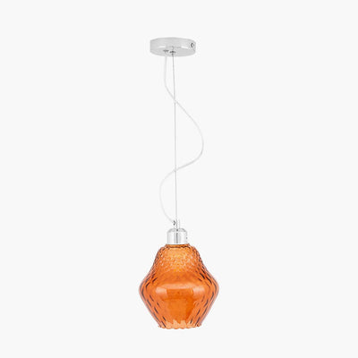 Pacific Lifestyle Lighting Lisbon Orange Optic Diamond Glass Pendant House of Isabella UK