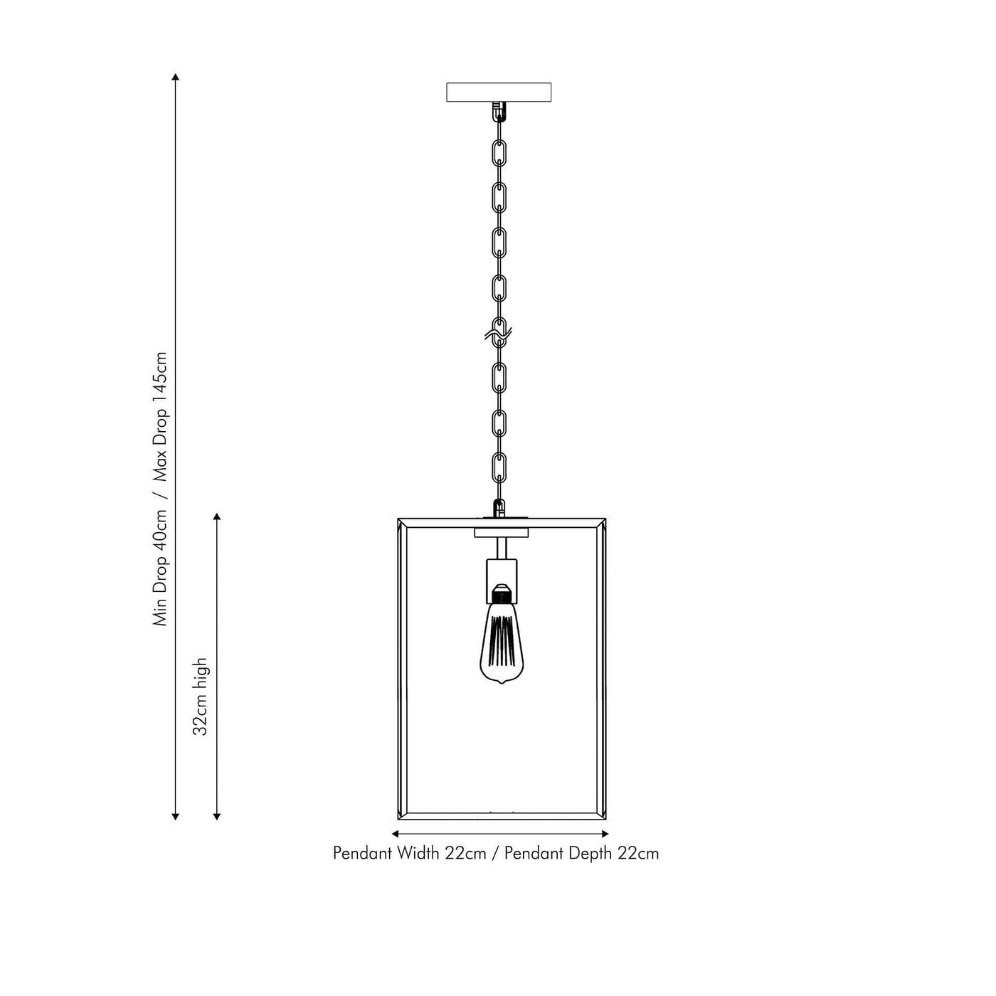 Pacific Lifestyle Lighting Llewellyn Matt Black Metal & Glass Pendant House of Isabella UK