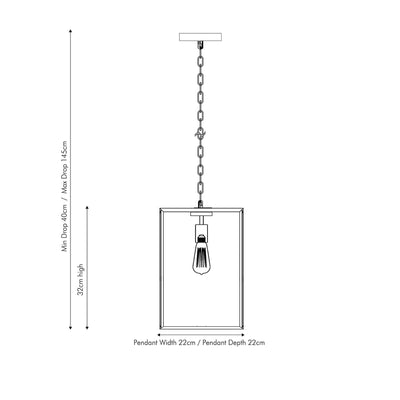 Pacific Lifestyle Lighting Llewellyn Matt Black Metal & Glass Pendant House of Isabella UK