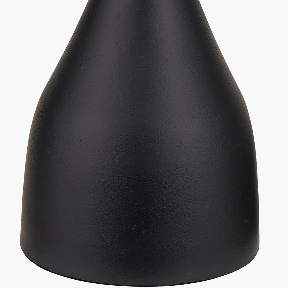 Llora Matt Black Metal Curved Table Lamp Base.