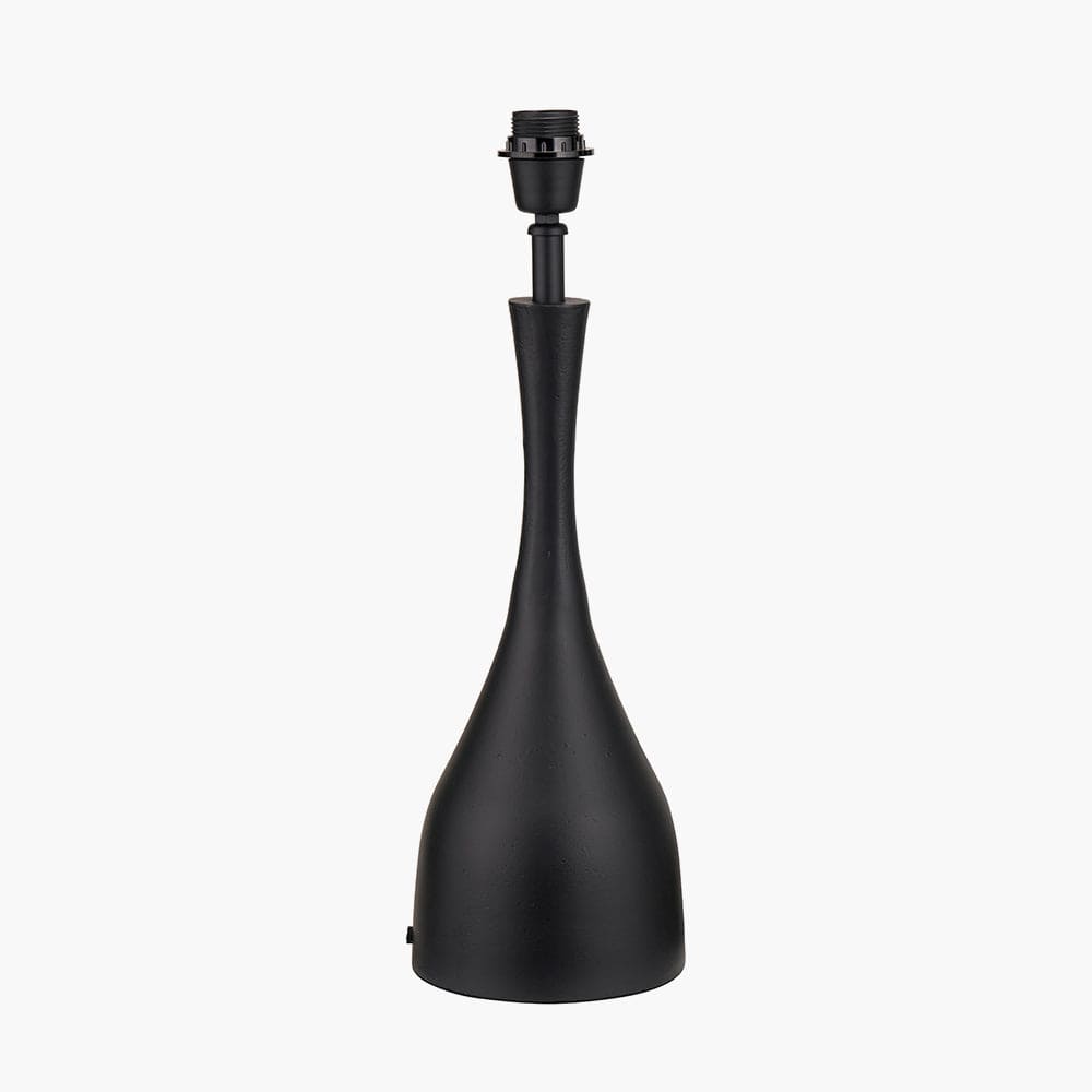 Llora Matt Black Metal Curved Table Lamp Base.