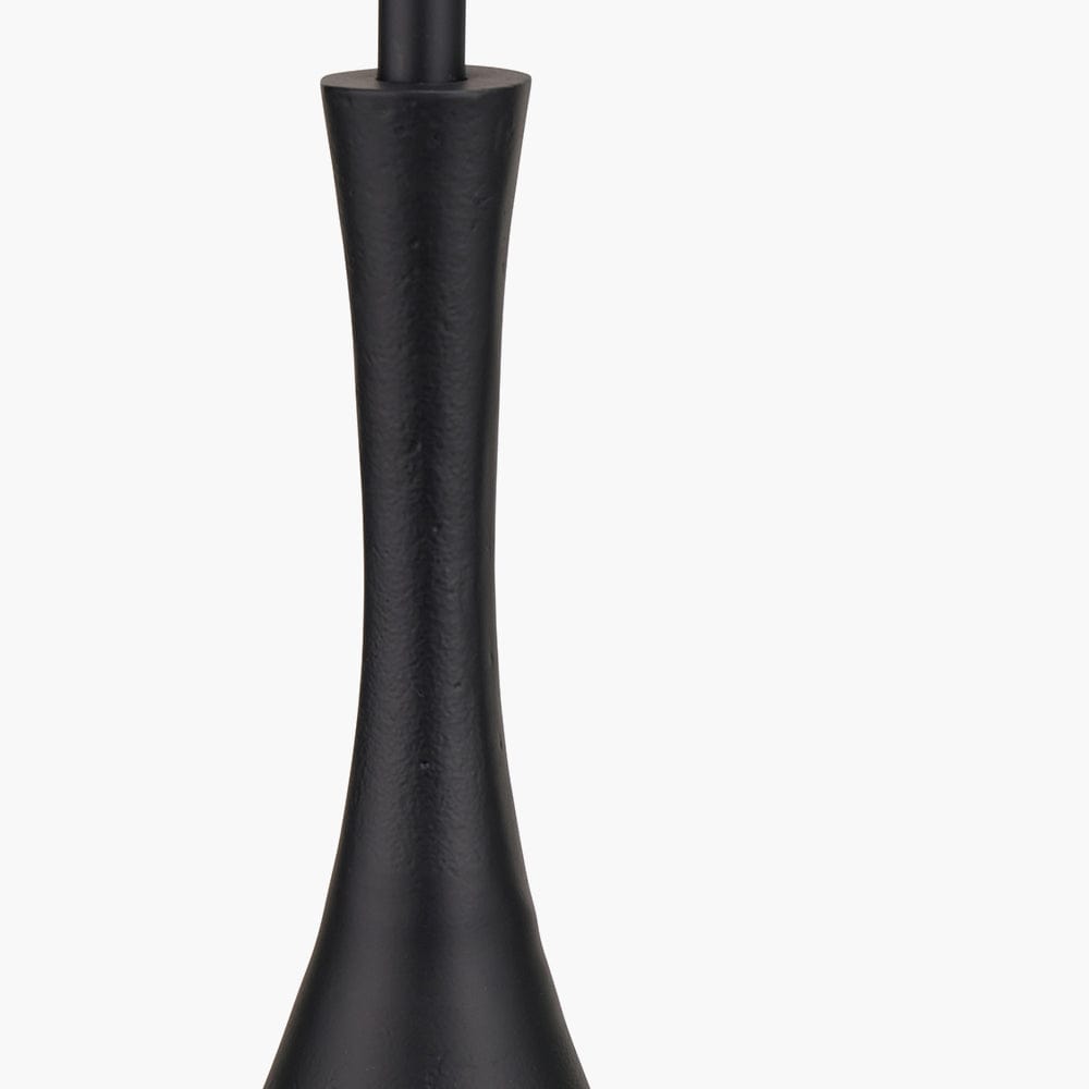 Llora Matt Black Metal Curved Table Lamp Base.