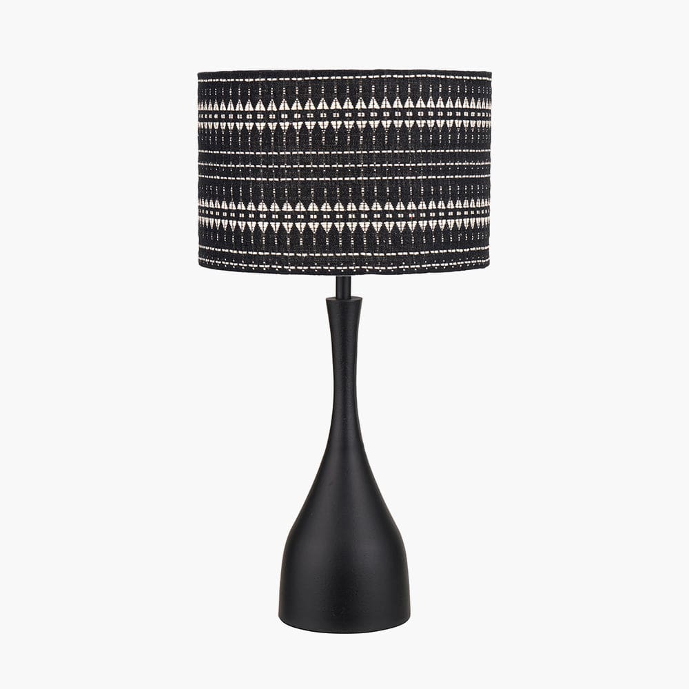 Llora Matt Black Metal Curved Table Lamp Base.