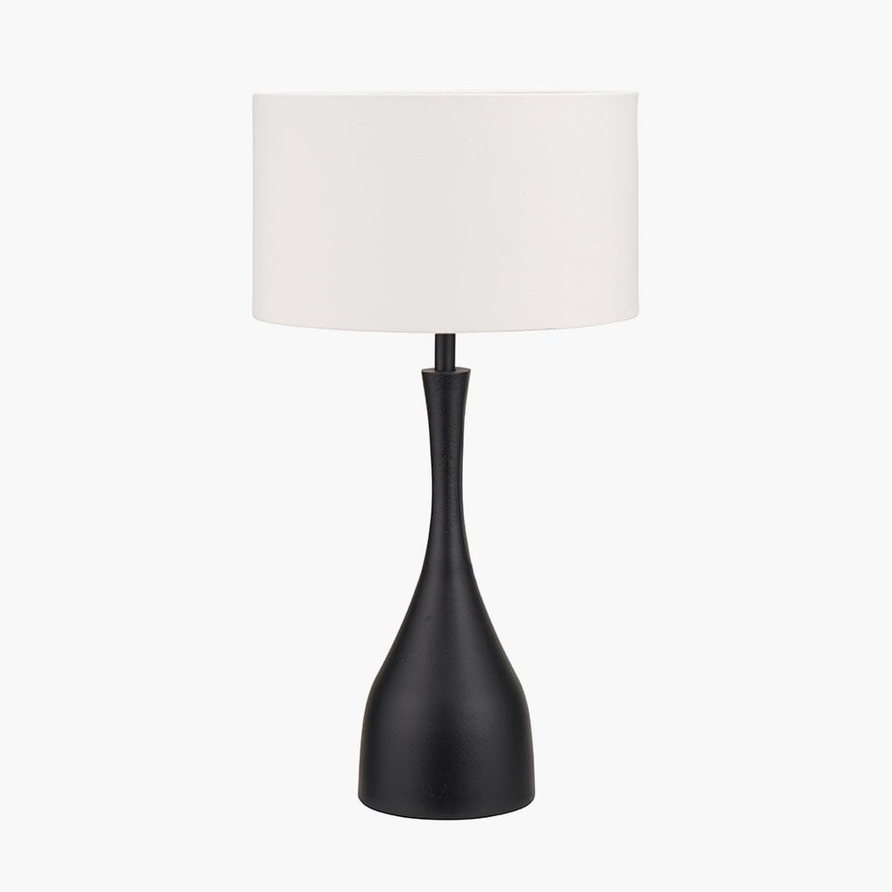 Llora Matt Black Metal Curved Table Lamp Base.