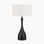 Llora Matt Black Metal Curved Table Lamp Base.