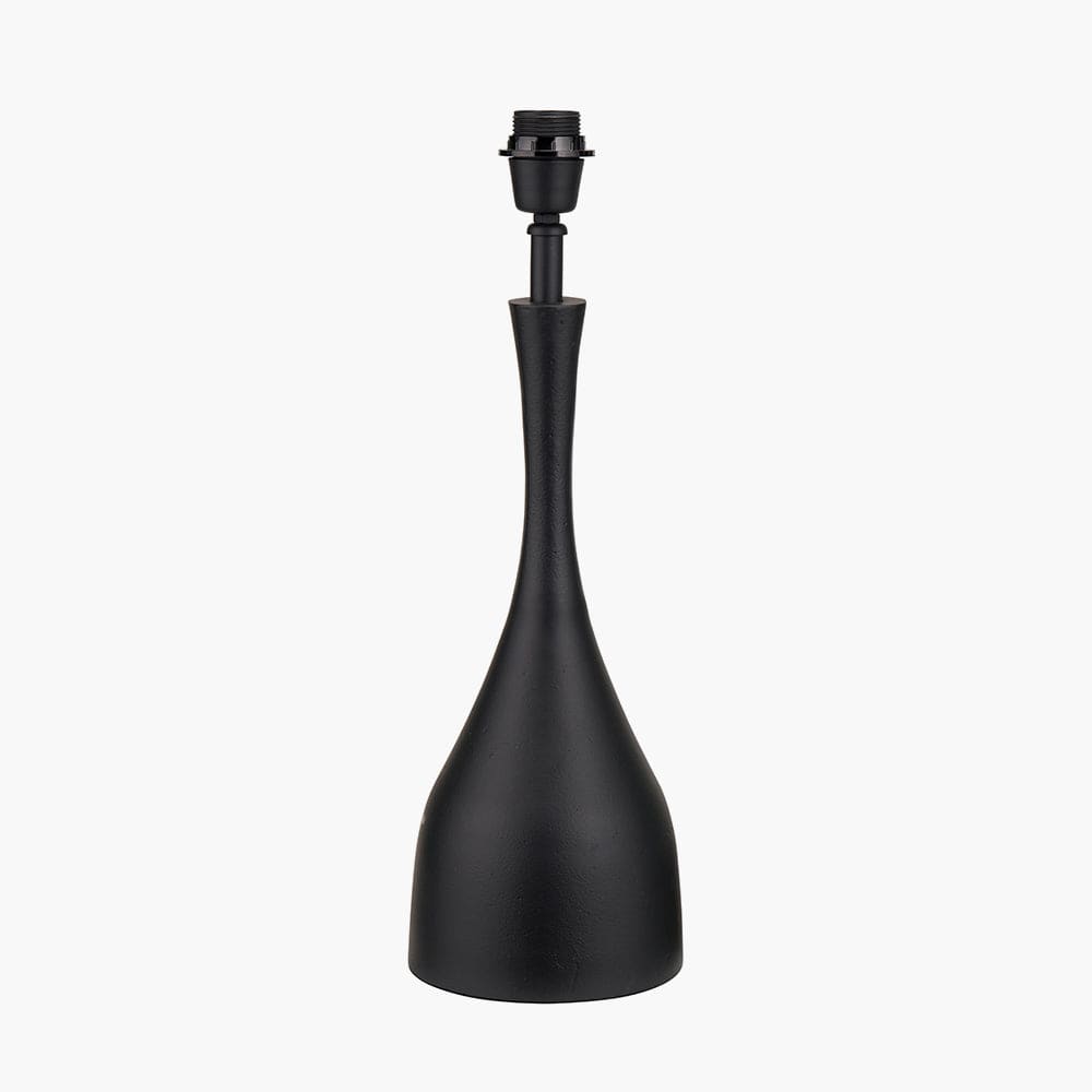 Llora Matt Black Metal Curved Table Lamp Base.