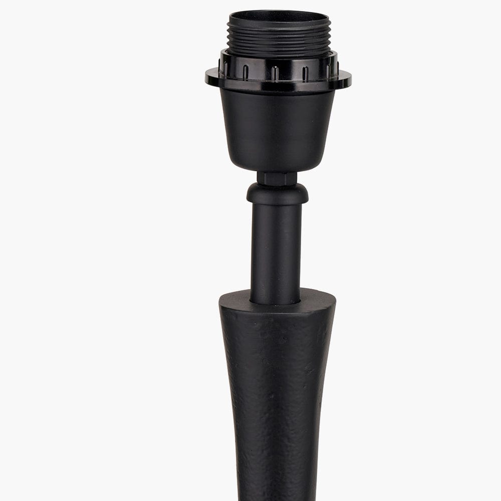 Llora Matt Black Metal Curved Table Lamp Base.